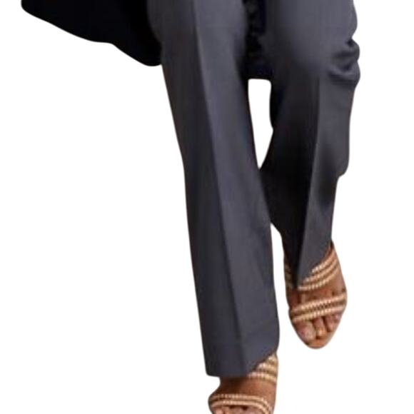 French Connection PANTS Sz 10 Petite GRAY High Waist Straight Slacks Business - Picture 4 of 7